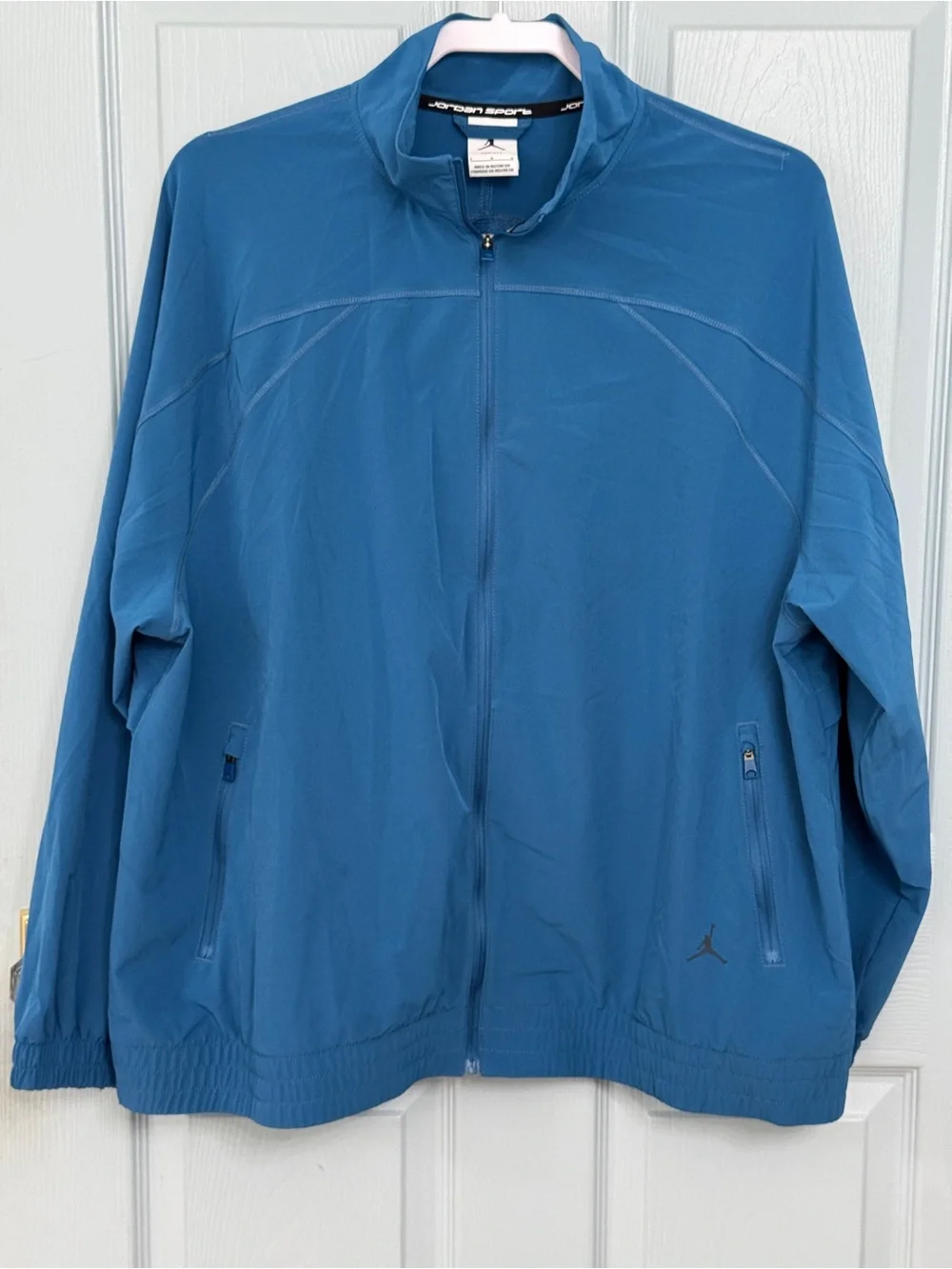 Jordan Sport Nike Dri Fit Blue Throwback Warm Up JAM Jacket Windbreaker Large